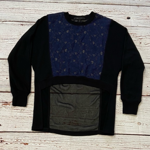 BCBGMAXAZRIA Lace Sheer Iza Long Sleeve Top Sz XS - Picture 5 of 15